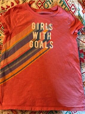 Peek Aren’t You Curious Girls With Goals Pink Graphic Tee - Girls Tee